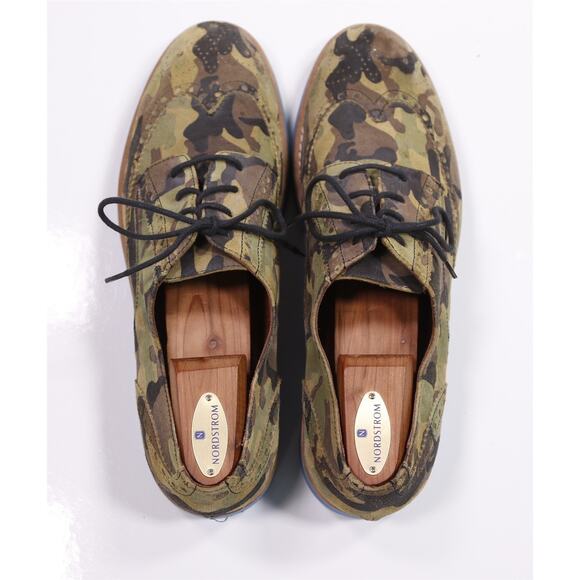 Del Toro Green Camo Camouflage Wingtip Derby Oxford Dress Shoes Mens 11 M main image 12